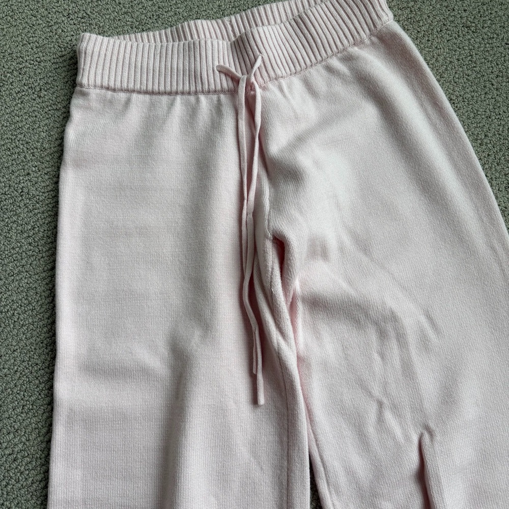 TALL Light Pink Ribbed Knit Lounge Pants - Picture 5 of 7